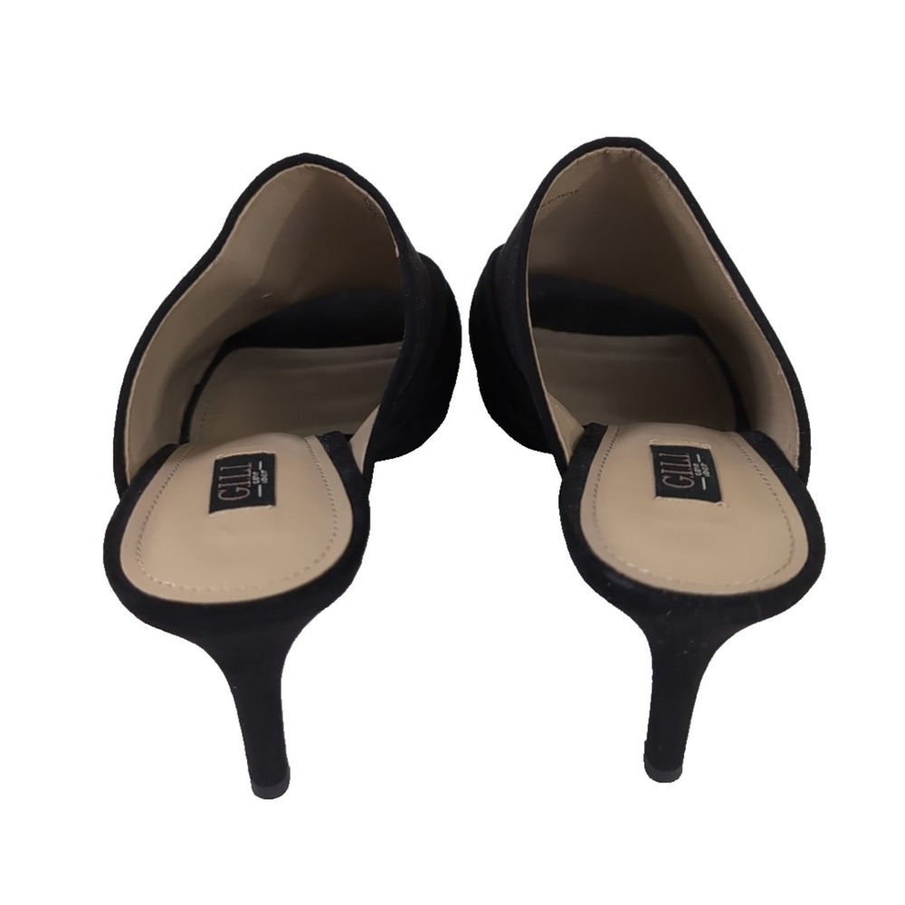 G.I.L.I. High Heel Mule Open Toe Shoe Womens 7 Black Dressy Cocktail Party Event - Picture 4 of 12